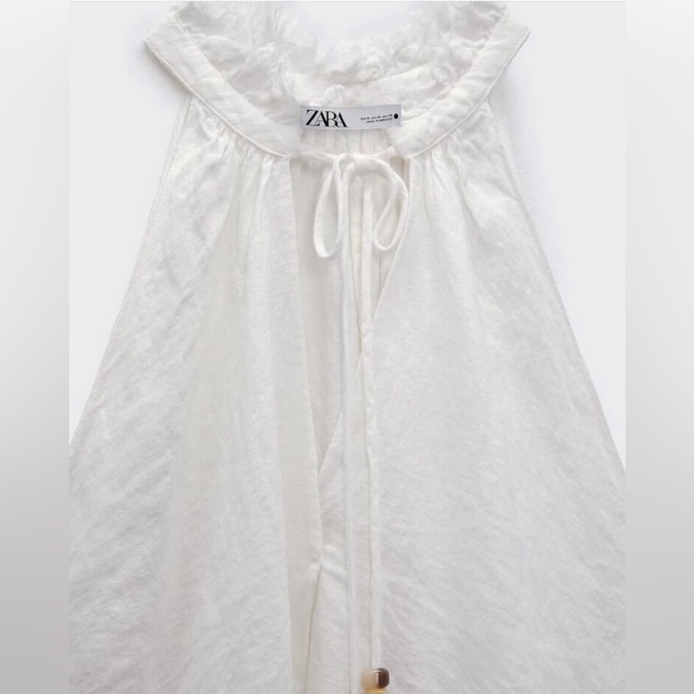 FRAYED LINEN TOP & LINEN PANTS SET - Picture 9 of 11